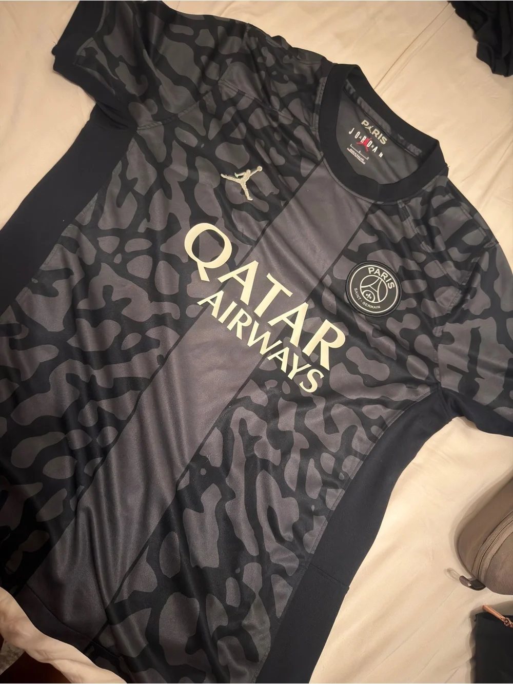 Jordan PSG Kids' Pink and Black Qatar Airways Jersey